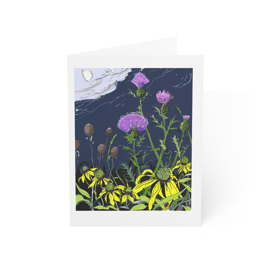 Thistles, Coneflowers and the Moon