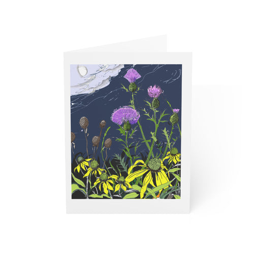 Thistles, Coneflowers and the Moon
