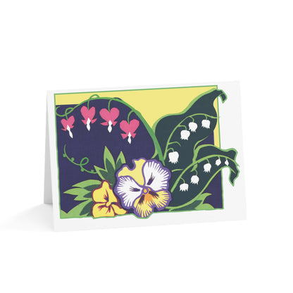 Pansy & Lily-of-the-Valley Small Cards — Pack of 1/10/30/50