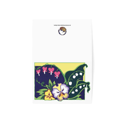 Pansy & Lily-of-the-Valley Small Cards — Pack of 1/10/30/50